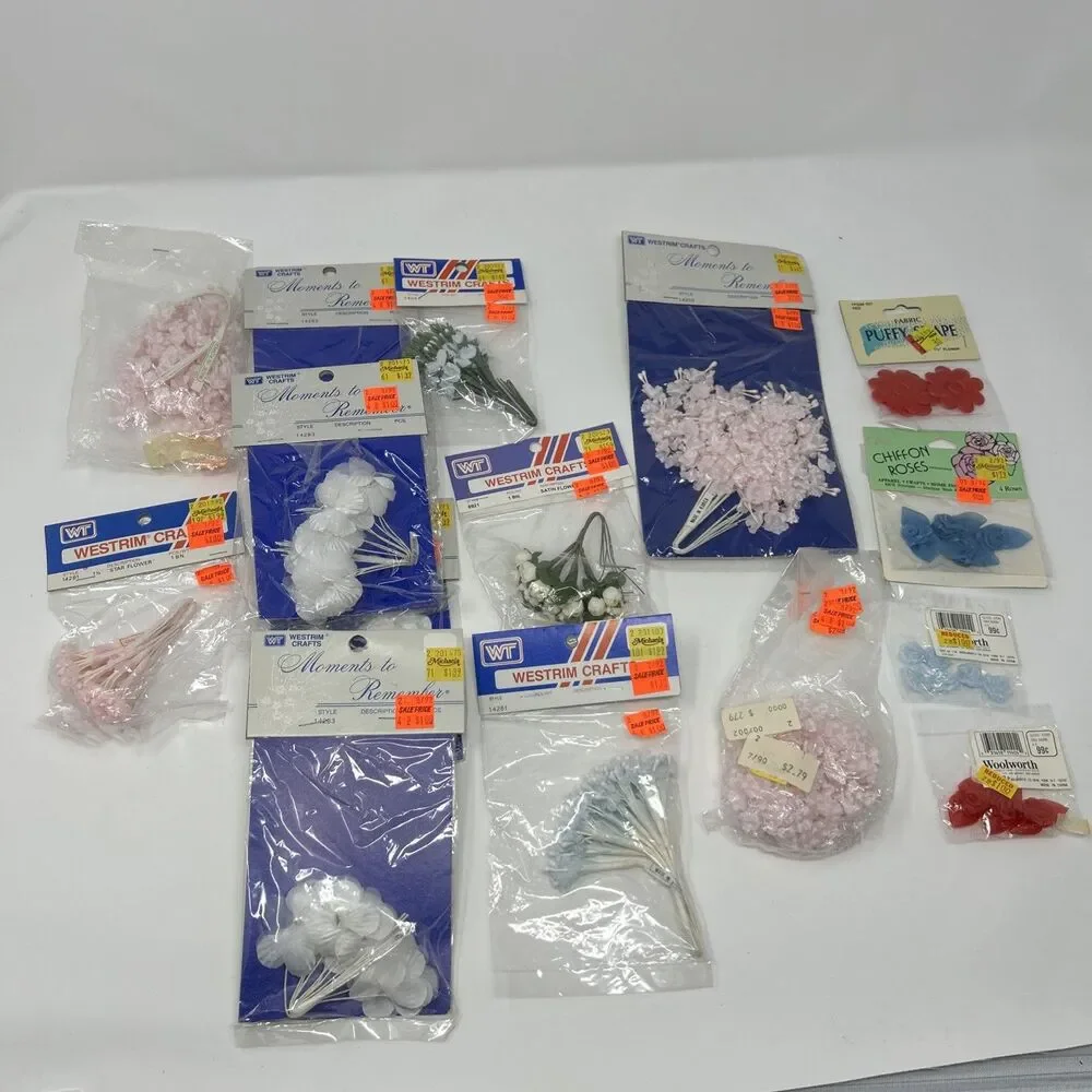 Vintage Westrim Crafts Flowers Wedding Art Diy Craft Supplies New Old Stock Lot